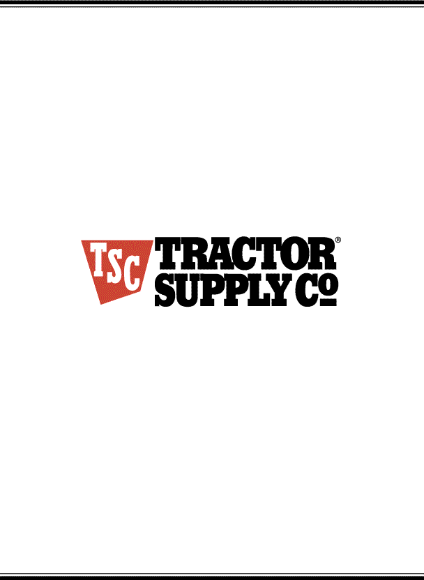 TRACTOR SUPPLY CO BACK INSIDE COVER