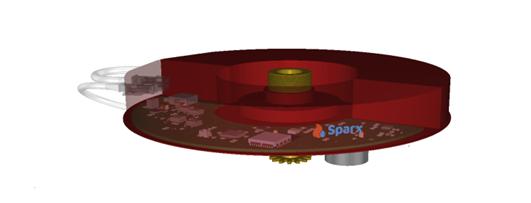 A red and silver circular object

Description automatically generated