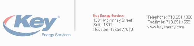 (Key Energy Services Letterhead)