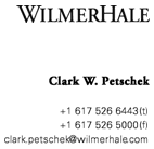 (WILMER HALE LETTERHEAD)