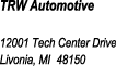 (TRW AUTOMOTIVE LETTERHEAD)