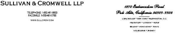 (SULLIVAN & CROMWELL LLP LOGO)