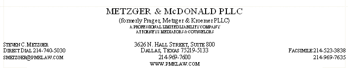 (METZGER & McDONALD LOGO)