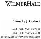 (WILMERHALE LETTERHEAD)