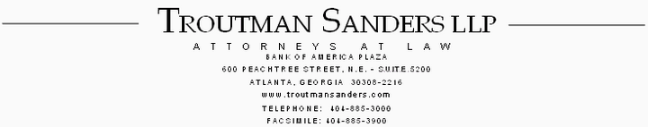 (TROUTMAN SANDERS LLP LETTERHEAD)