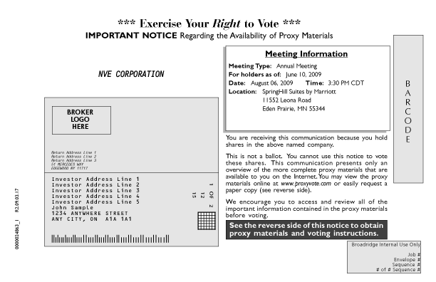 Notice of Internet Availability -- p. 1