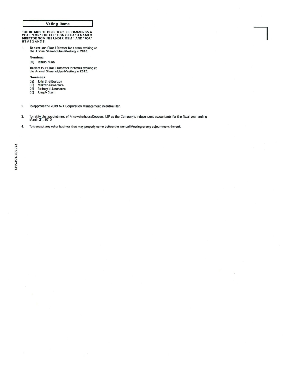 AVX Corporation Notice Page 3