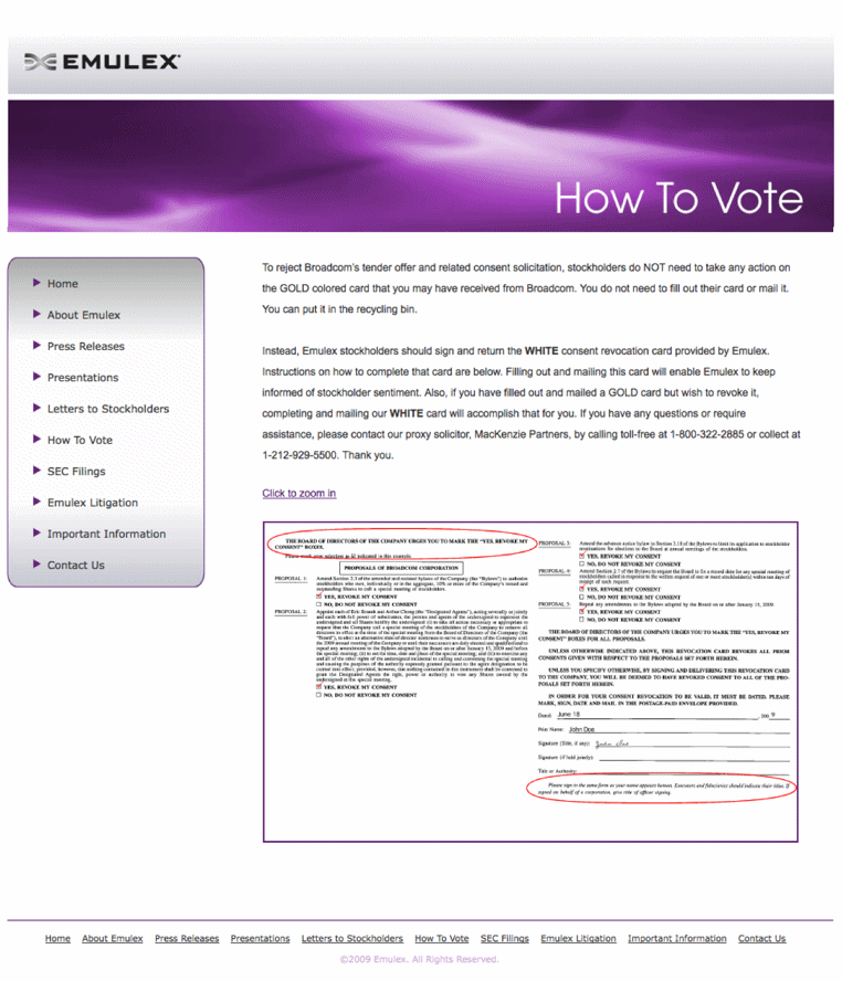 (EMULEX HOW TO VOTE PAGE)