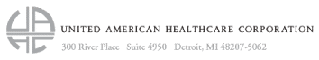 (UNITED AMERICAN HEALTHCARE CORPORATION LOGO)