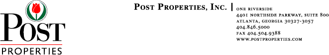 Post Properties Letterhead