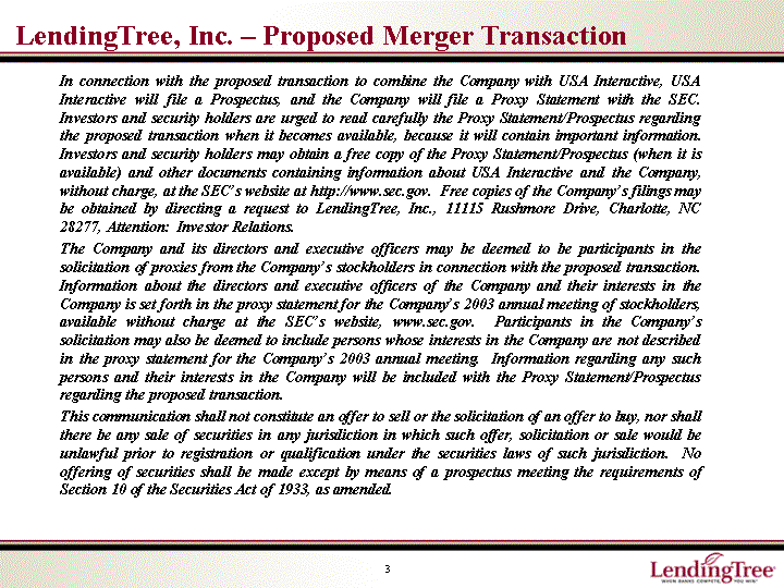 PROPOSED MERGER TRANSACTION