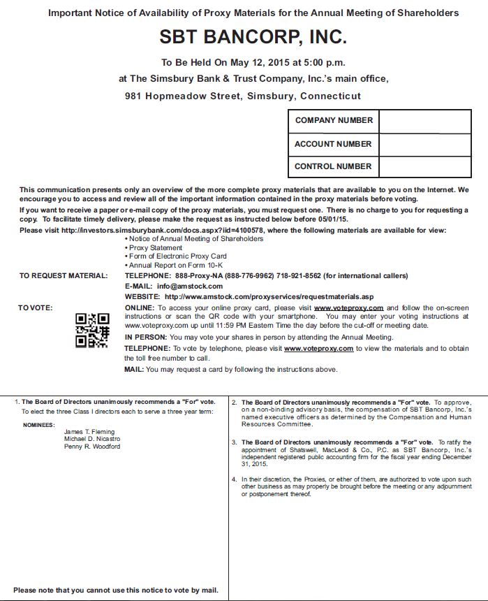 Notice of Availability of Proxy Materials