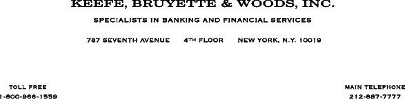 (Keefe Bruyette Letterhead)