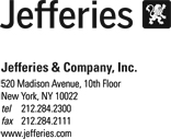 (JEFFERIES LETTERHEAD)