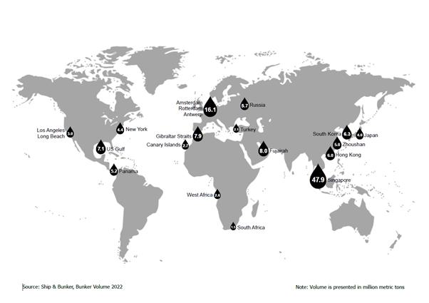 A map of the world with black and white icons

Description automatically generated