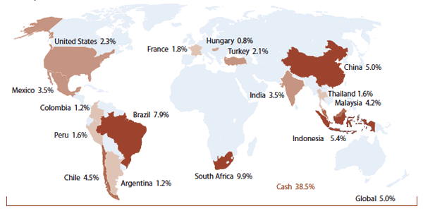 Amana Developing World Fund: Countries