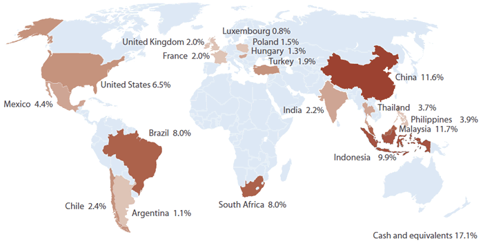 Amana Developing World Fund Geographic Diversification