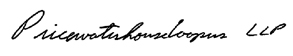 PricewaterhouseCoopers LLP signature