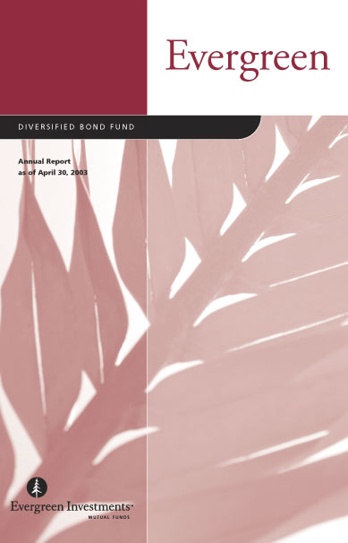 Evergreen Diversified Bond Fund: Annual Report as of April 30, 2003