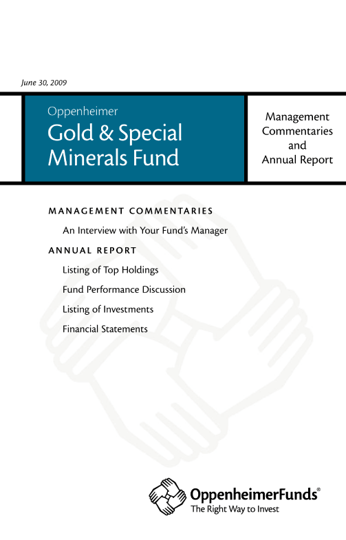 (OPPENHEIMER GOLD & SPECIAL MINERALS FUND)