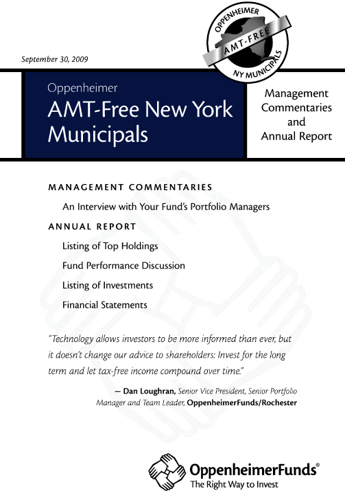 (OPPENHEIMER AMT-FREE NEW YORK MUNICIPALS)