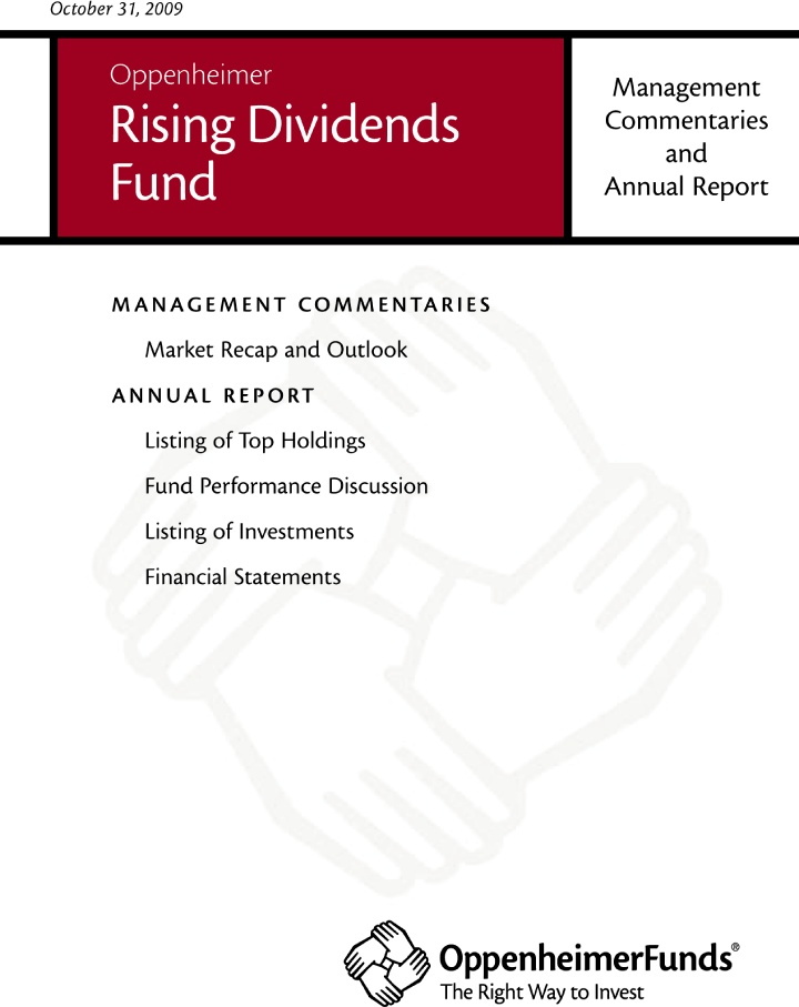 (OPPENHEIMER RISING DIVIDENDS FUND)