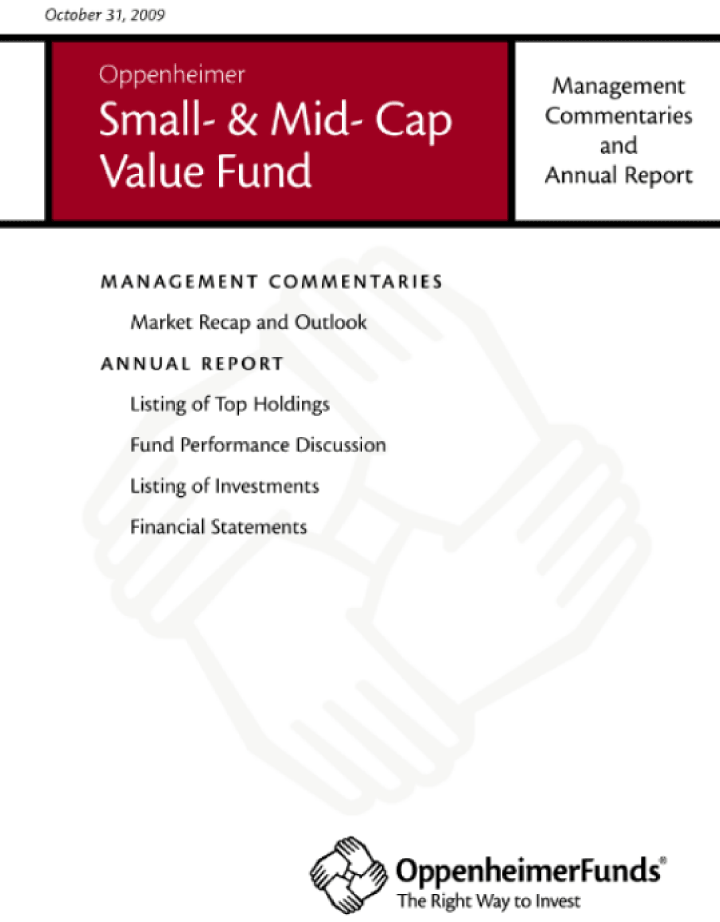 (OPPENHEIMER SMALL- & MID- CAP VALUE FUND)