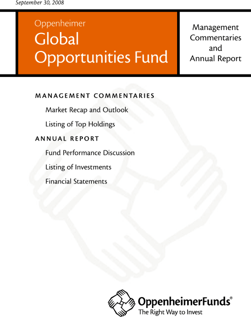 (OPPENHEIMERFUNDS COVER PAGE)