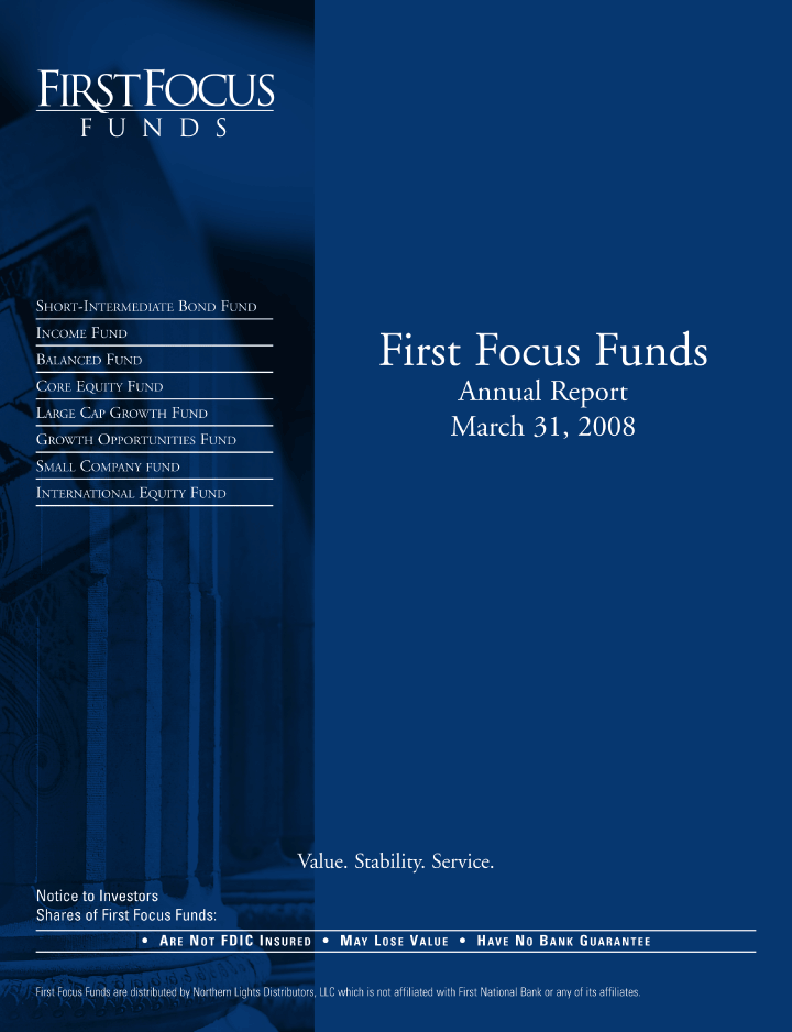 (FIRSTFOCUS FUNDS ANNUAL REPORT)