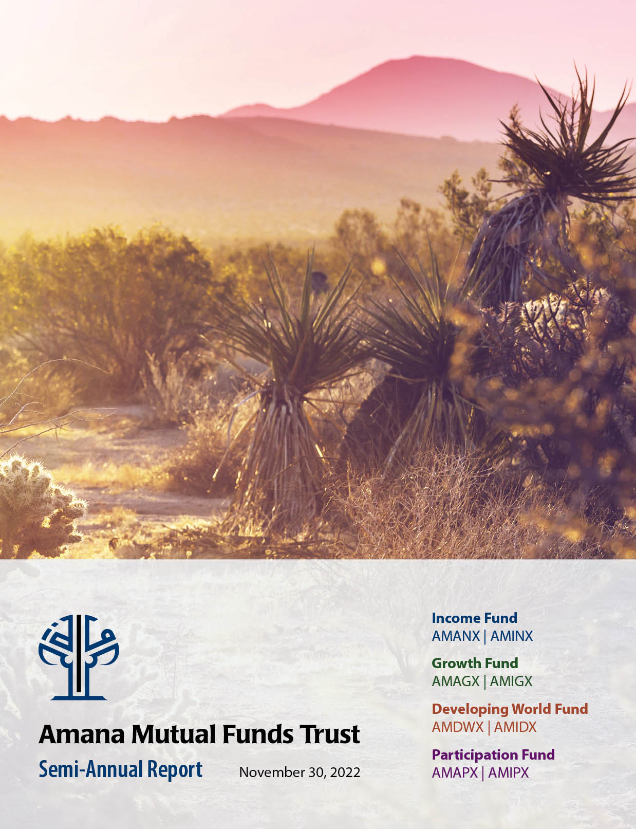 Amana Mutual Funds TRust Semi-Annual Report Novemeber 30, 2022