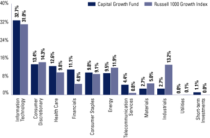 (FUND VS. BENCHMARK SECTOR ALLOCATIONS BAR CHART)