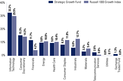 (FUND VS. BENCHMARK SECTOR ALLOCATIONS BAR CHART)