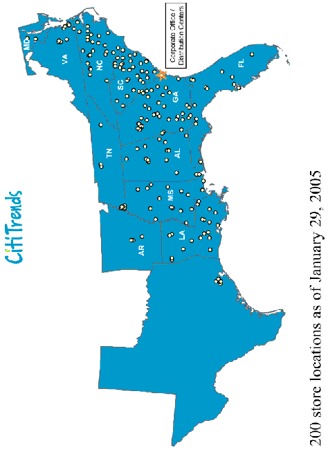 (CITITRENDS MAP)