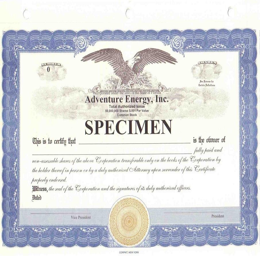 Stock Certificated