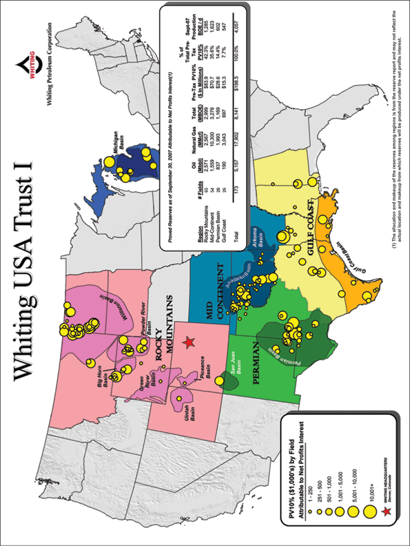 (Whiting USA Trust I map)