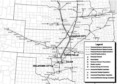 (MAP OF MAGELLAN PIPELINE)