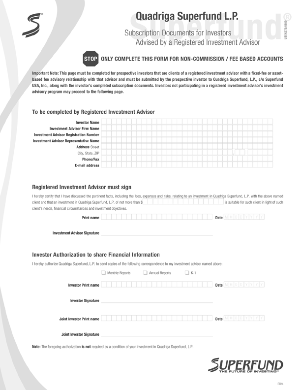 (SUBSCRIPTION AGREEMENTS INSTRUCTIONS)