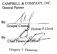 (CAMPBELL & COMPANY, INC. SIGNATURES)