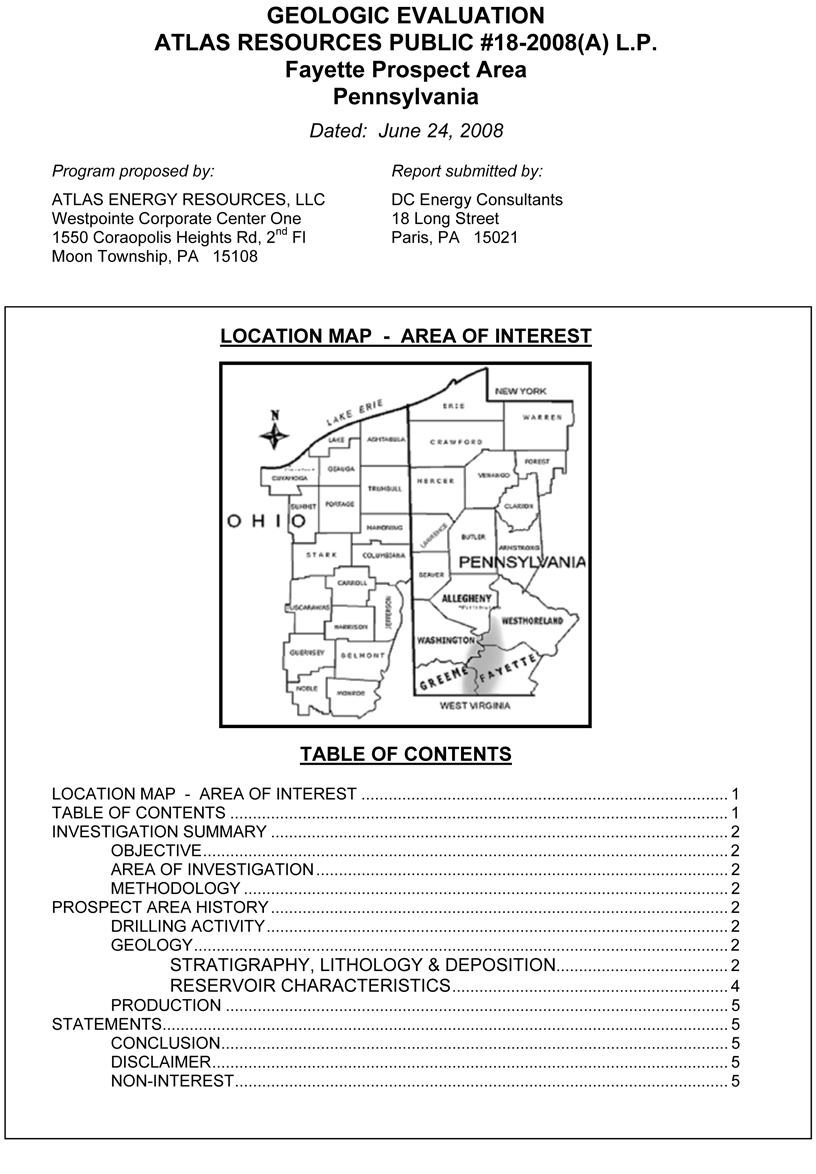 Atlas Resources Public #18-2008(A) L.P.