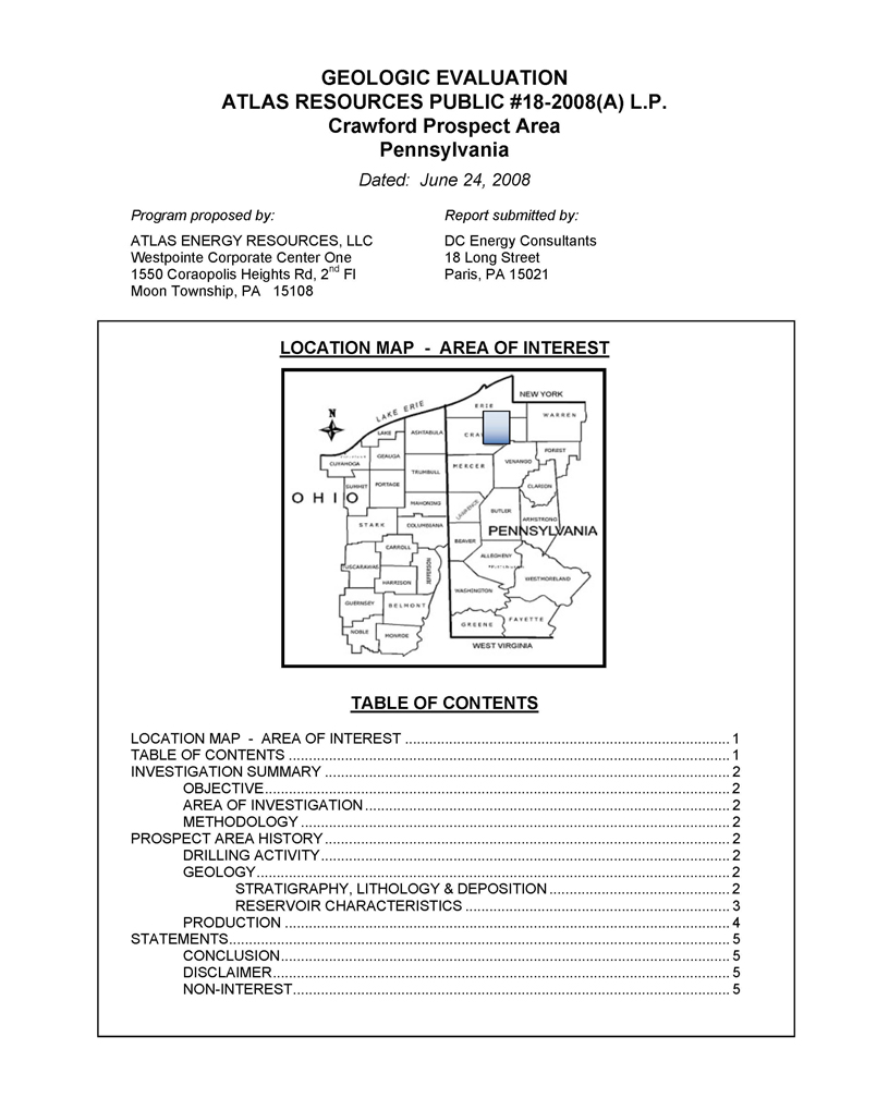 Atlas Resources Public #18-2008(A) L.P.