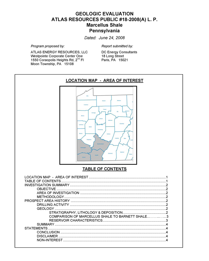 Atlas Resources Public #18-2008(A) L.P.