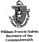 (WILLIAM FRANCLS GALVIN SECRETARY OF THE COMMONWEALTH LOGO)