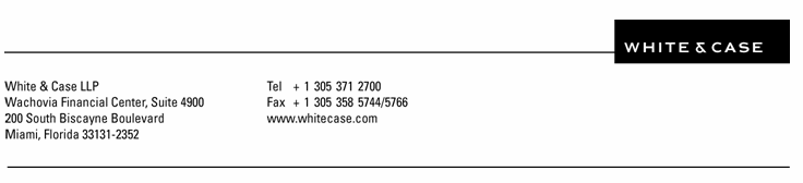 (White & Case Letterhead)