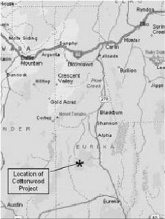 (LOCATION MAP OF COTTONWOOD PROPERTY)