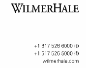 (WilmerHale Letterhead)